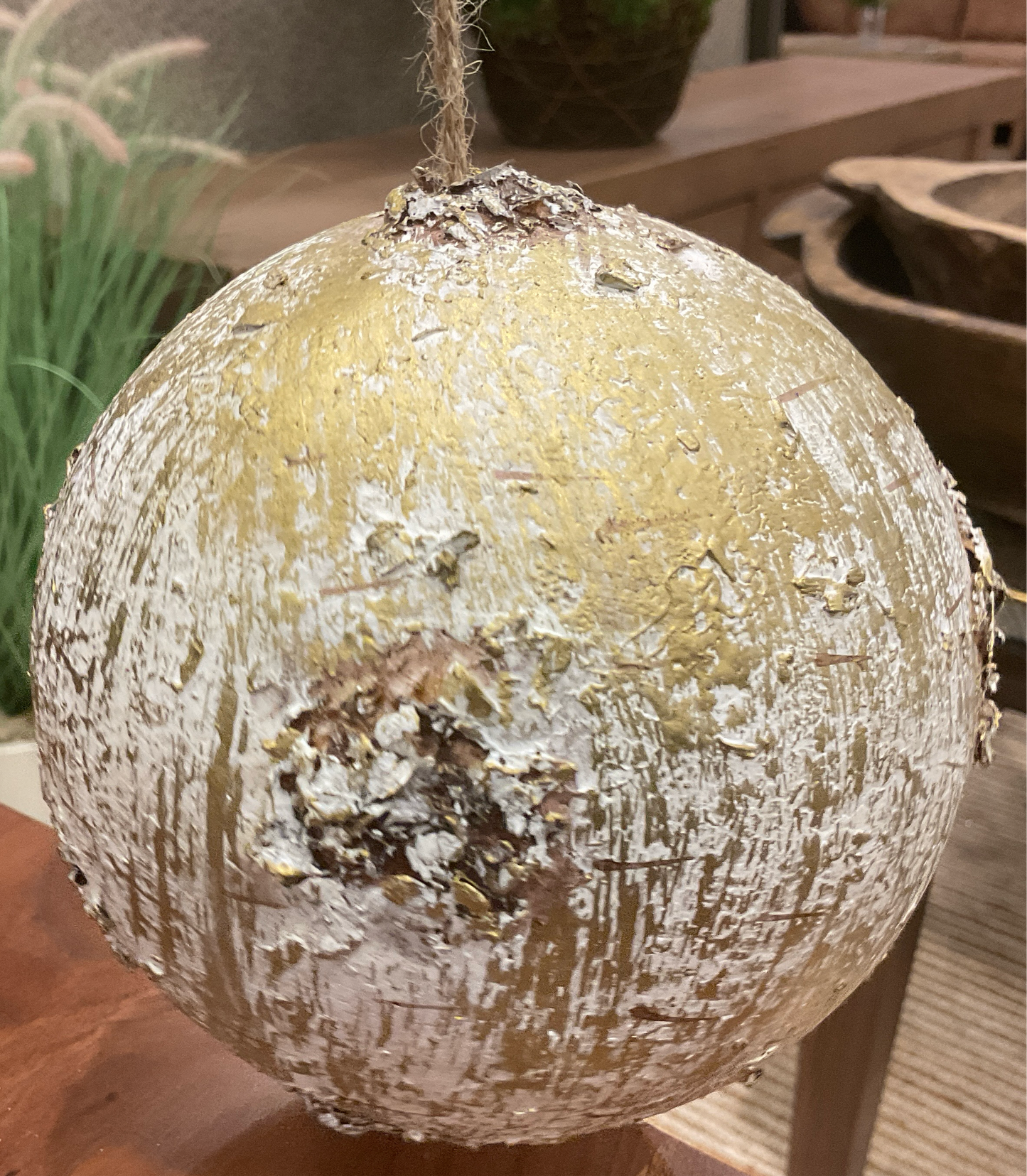 7” Gold Bark Ornament