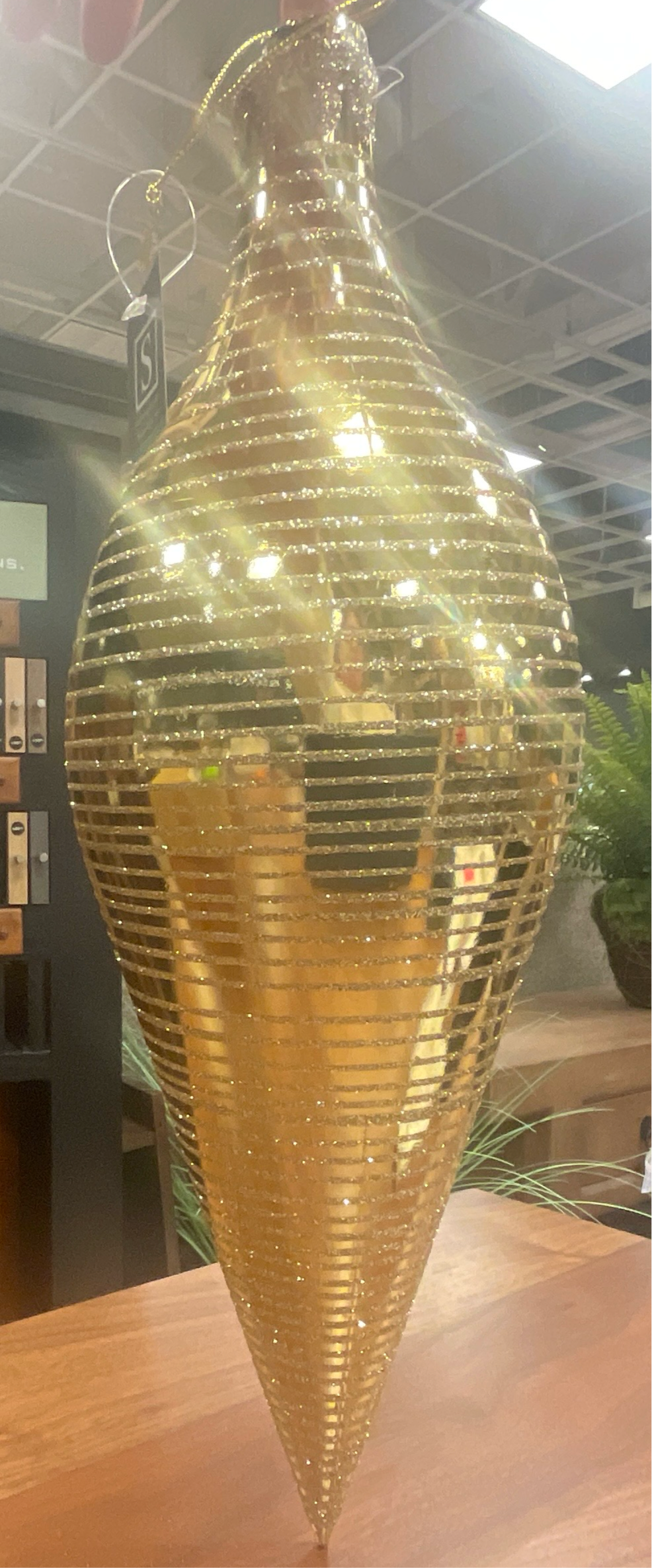 Large Gold Stripe Ornament