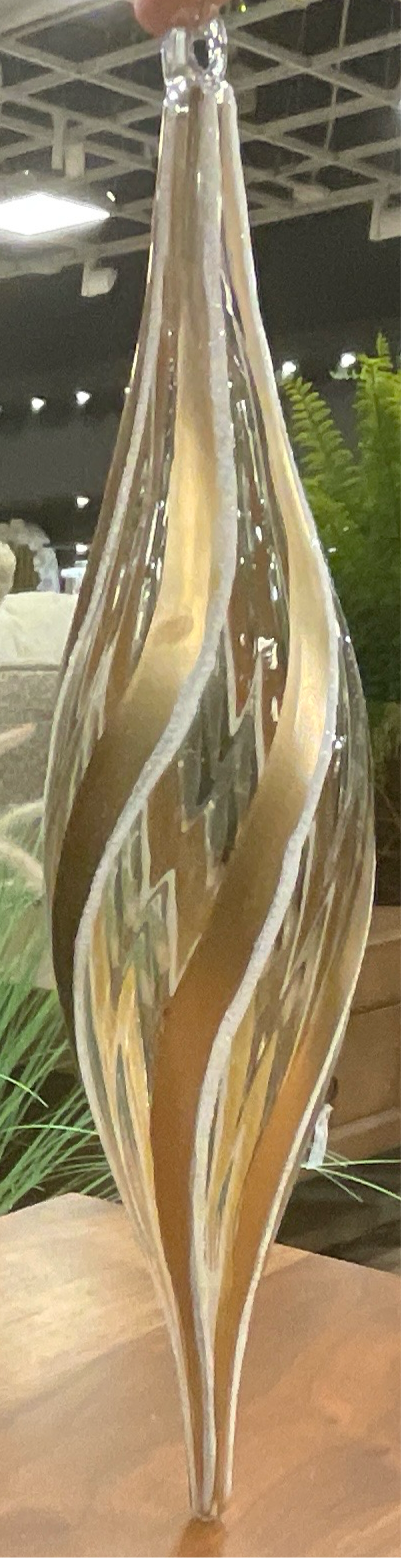 Gold/Glitter Swirl Ornament