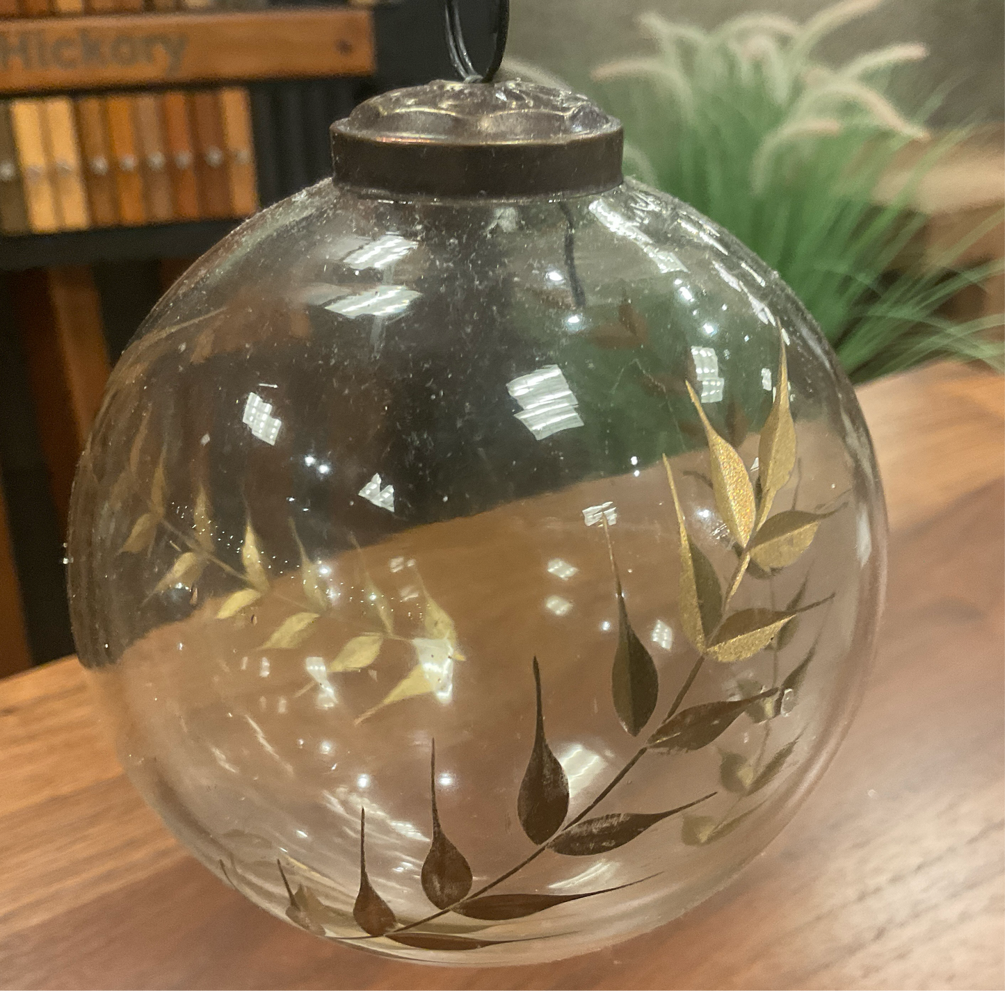 Gold Leaf Glass Ornament Small