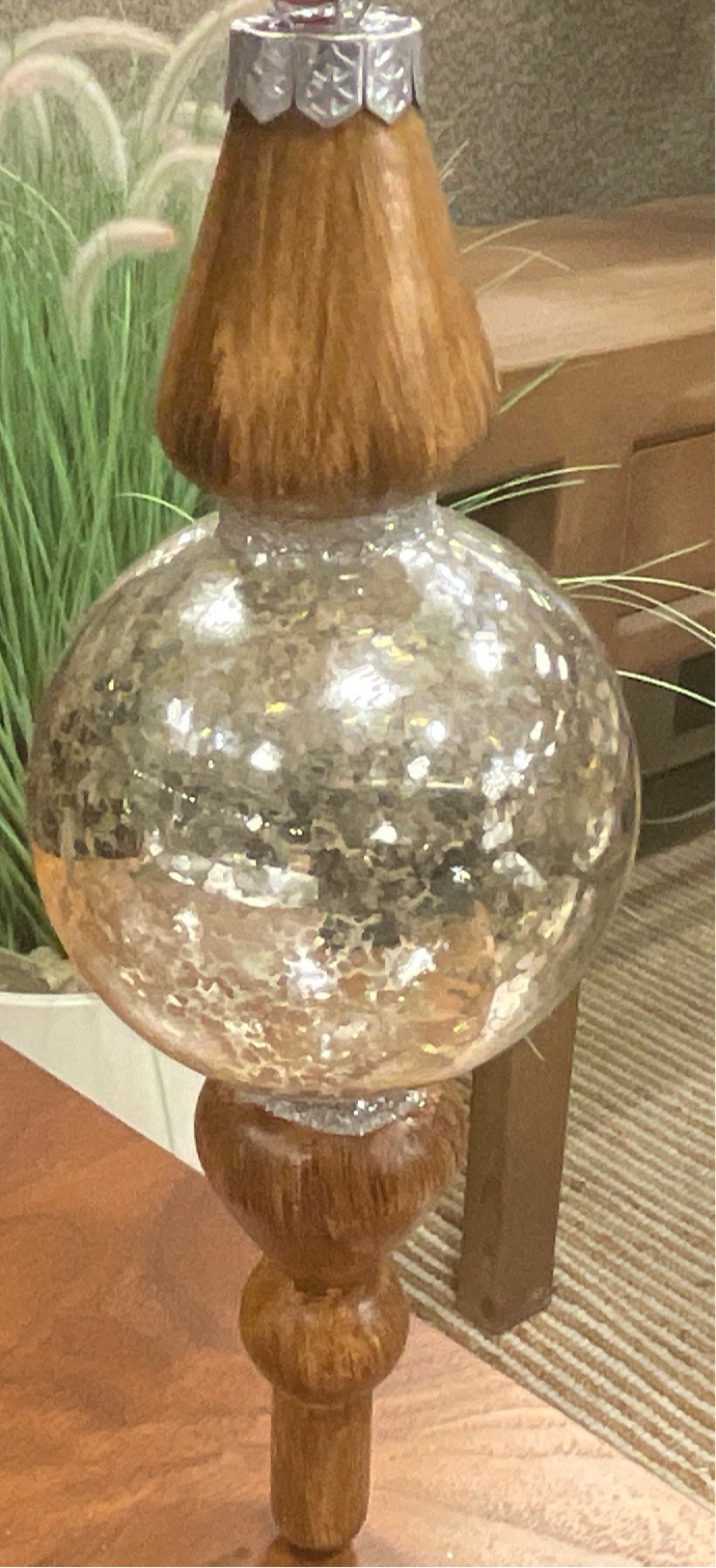 Wood/Mercury Glass Ornament Bulb