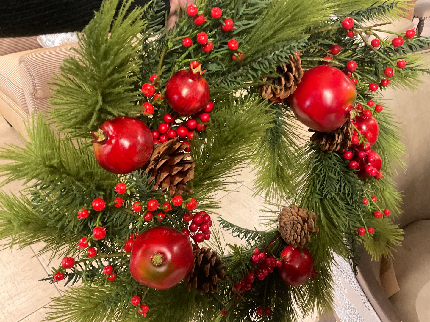 Pomegranate Christmas Wreath