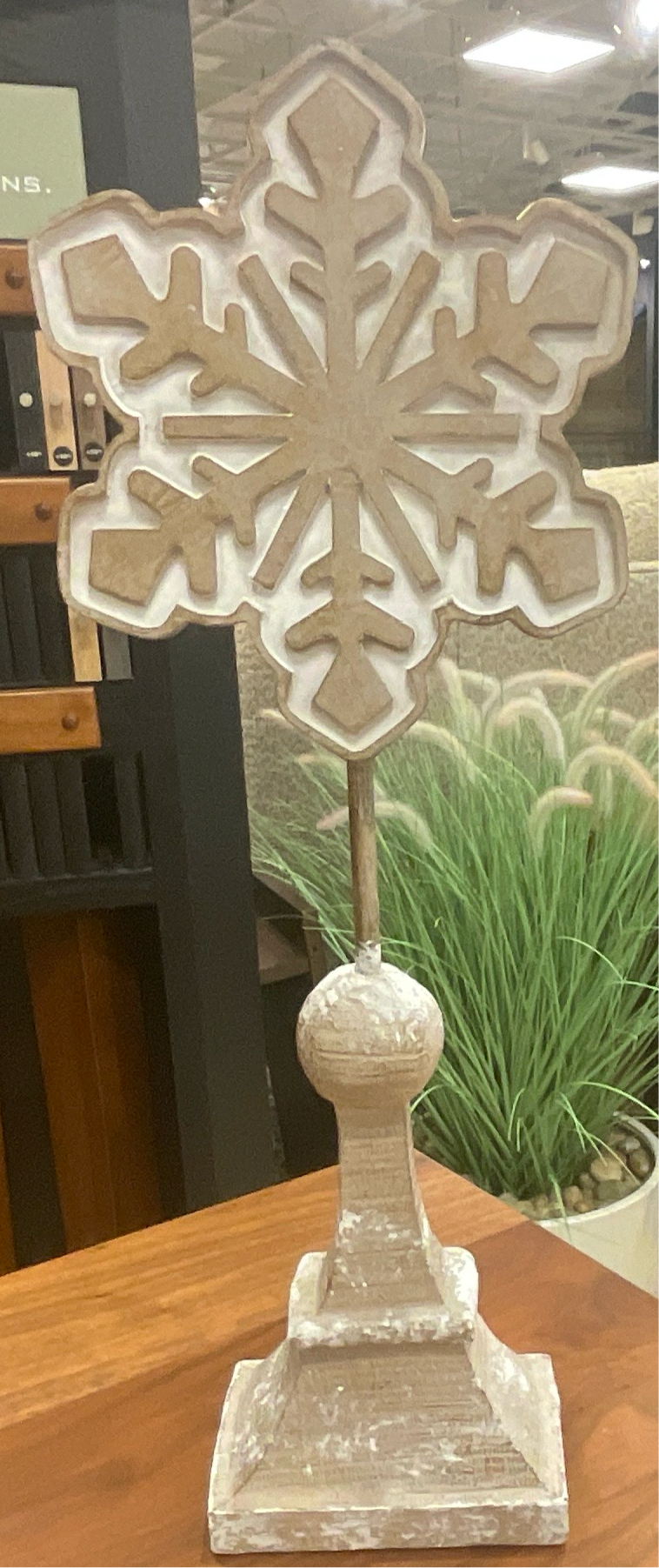 Wood Snowflake Med.