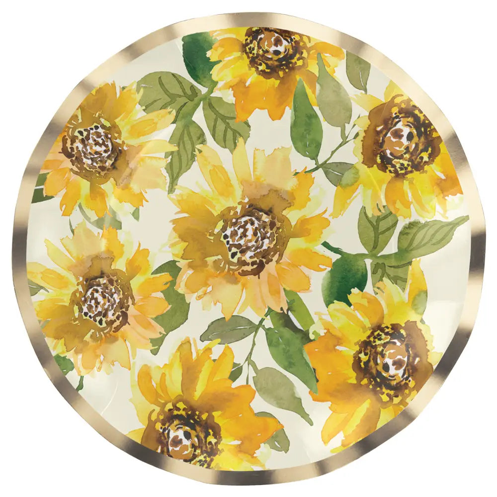 Salad Plate Sunflower Foil/8pk
