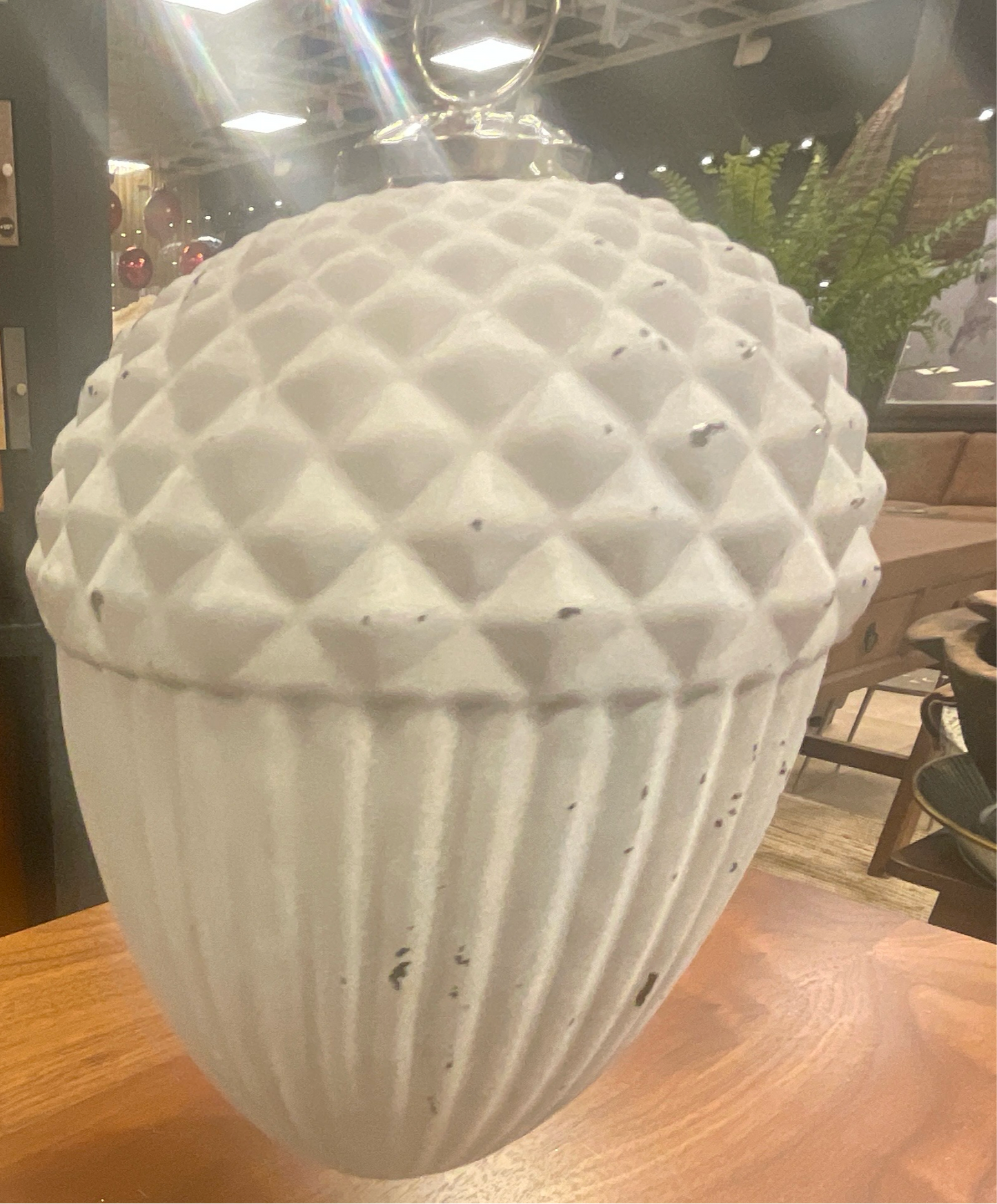 Large White Acorn Ornament