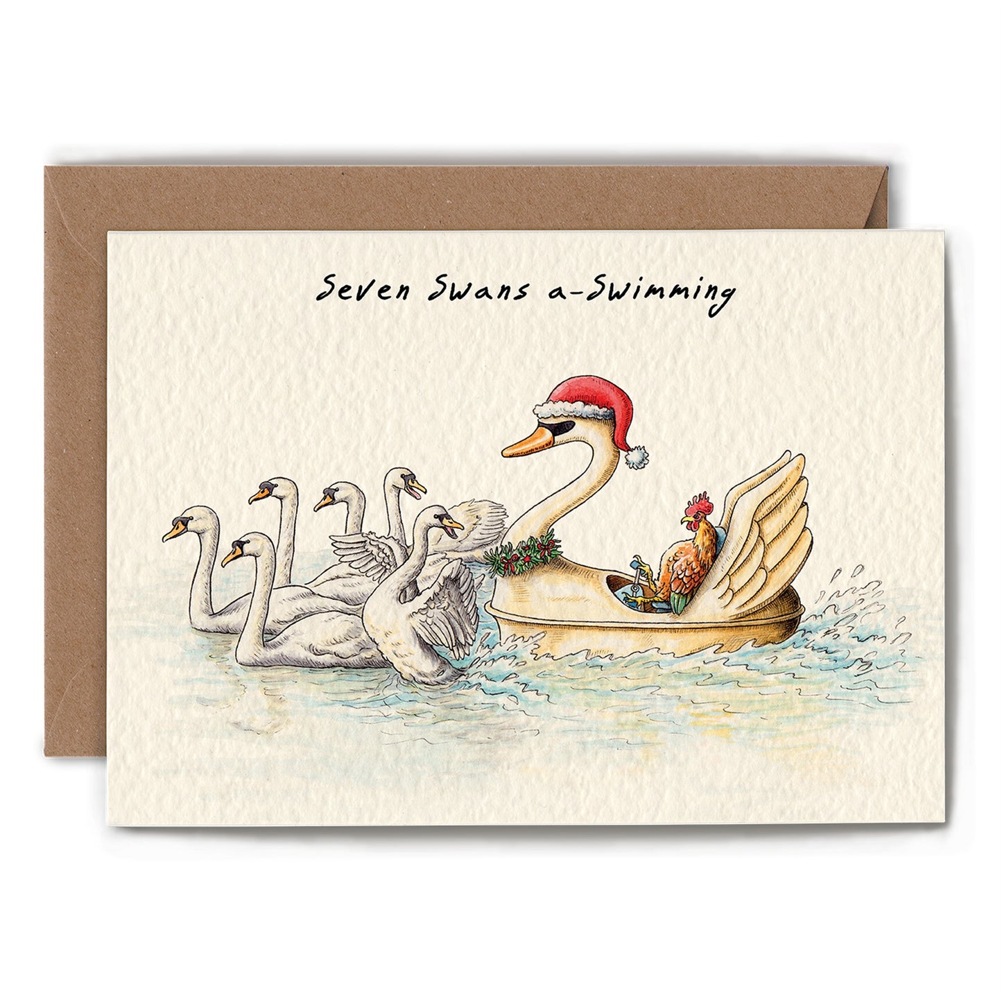 Seven Swans a-Swimming Card