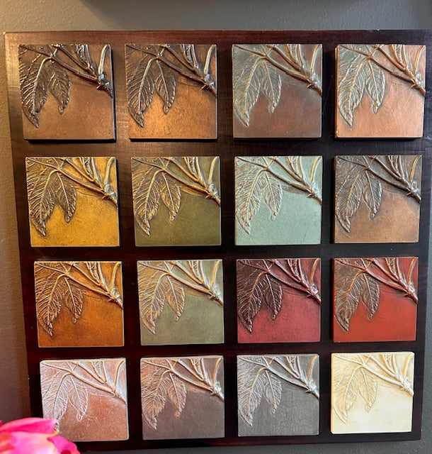 14" Round Gingko Mirror Soft Copper Finish