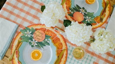 Orange Painted Check Runner- 20" x 25'