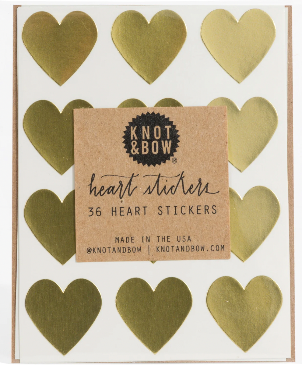 Gold Heart Stickers