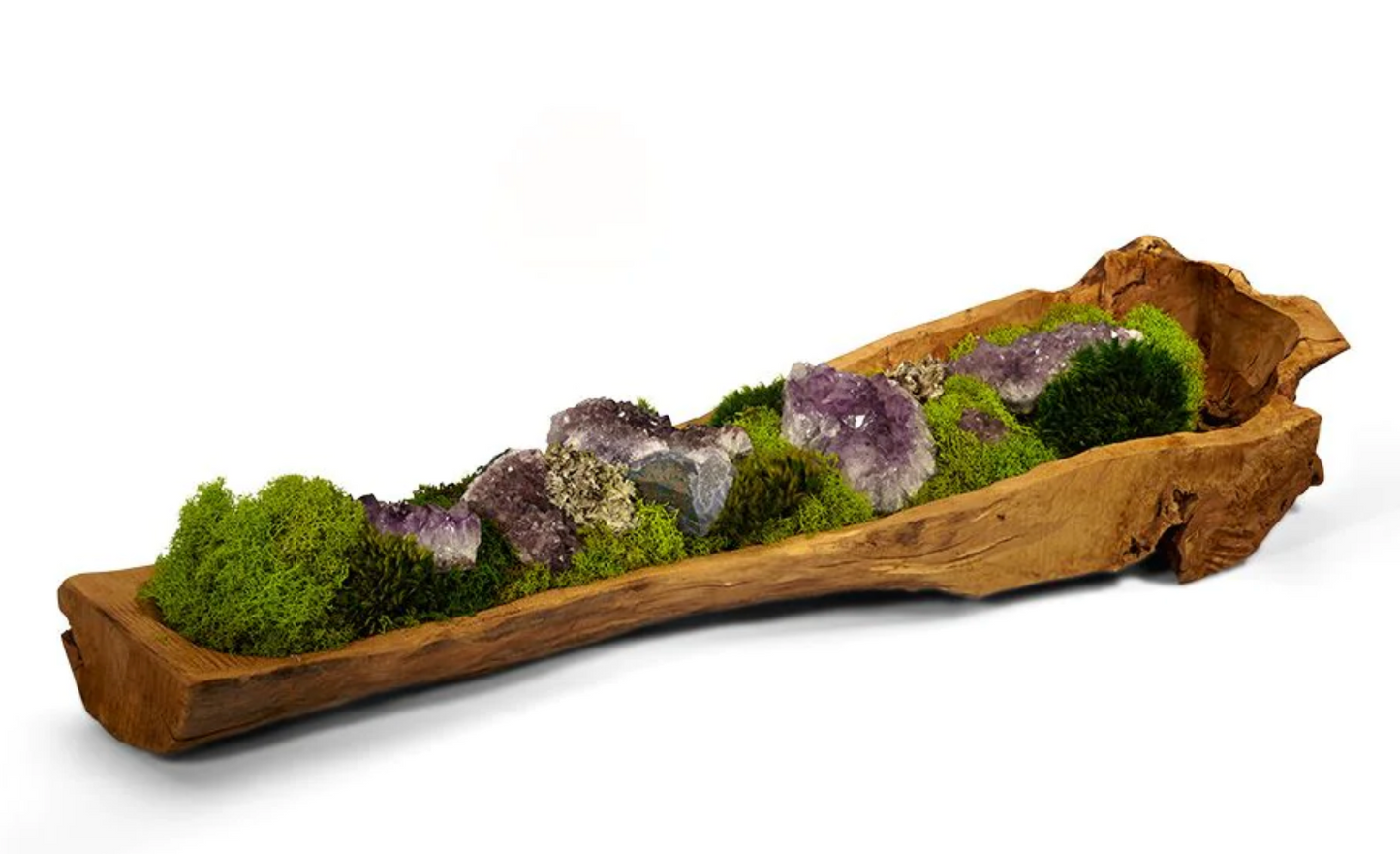 Moss & Amethyst Log
