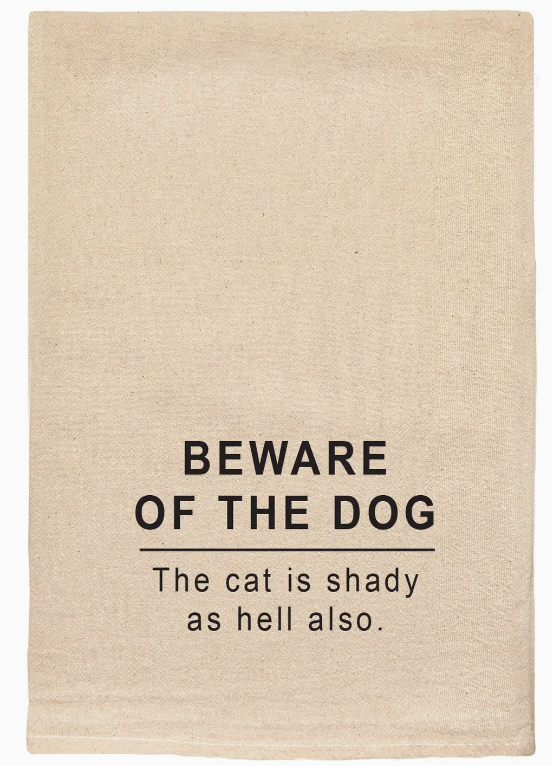 Beware of Dog Tea Towel