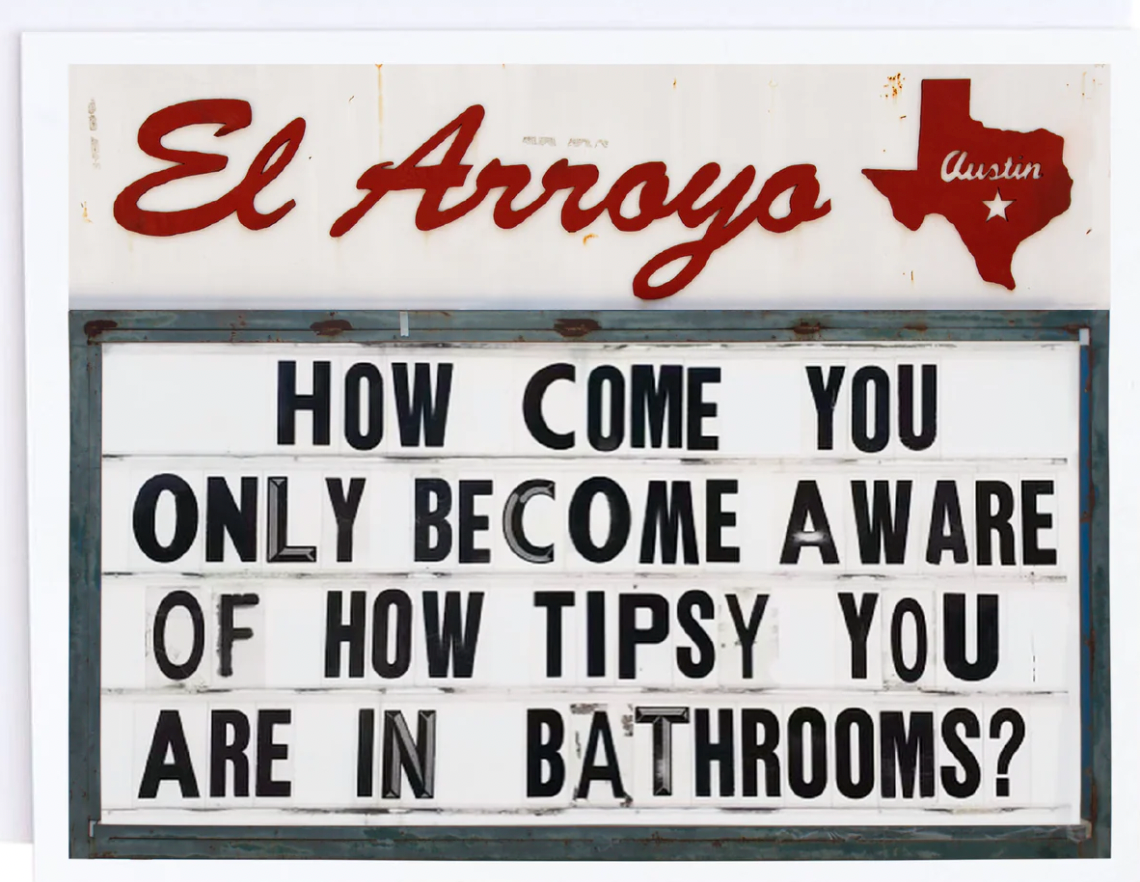 Tipsy In Bathrooms Greeting Card
