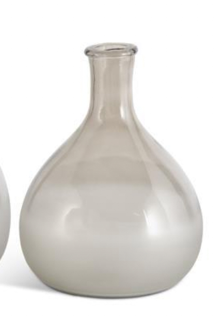 15" Clear Glass Vase with Frosted Bottom