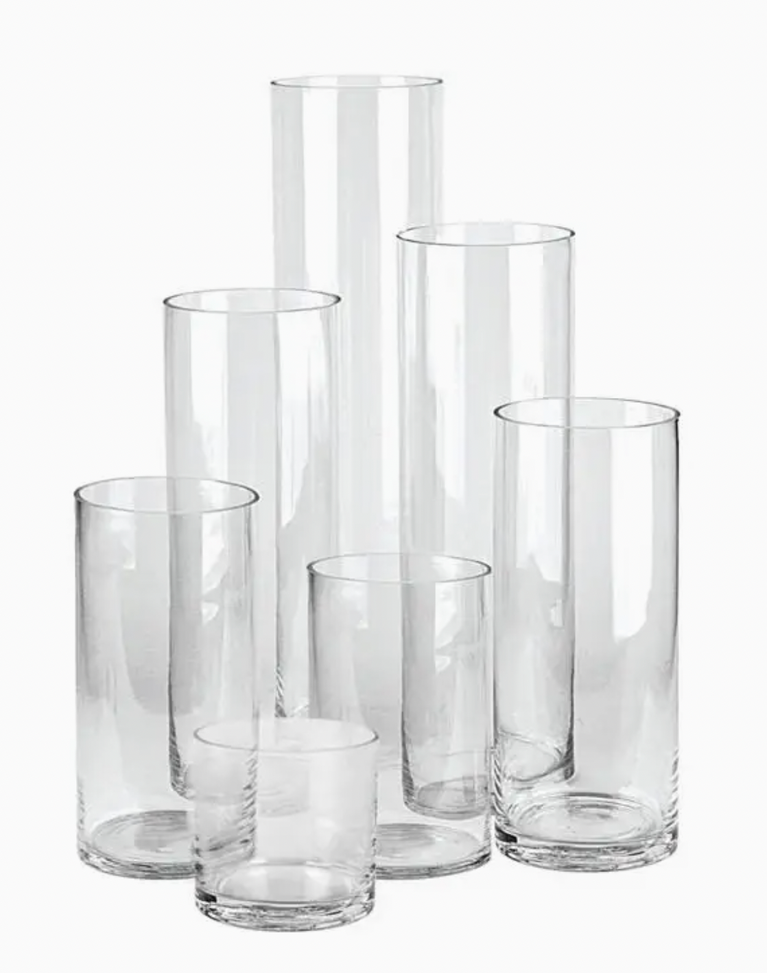 5" dia x 10" H Clear Glass Vase