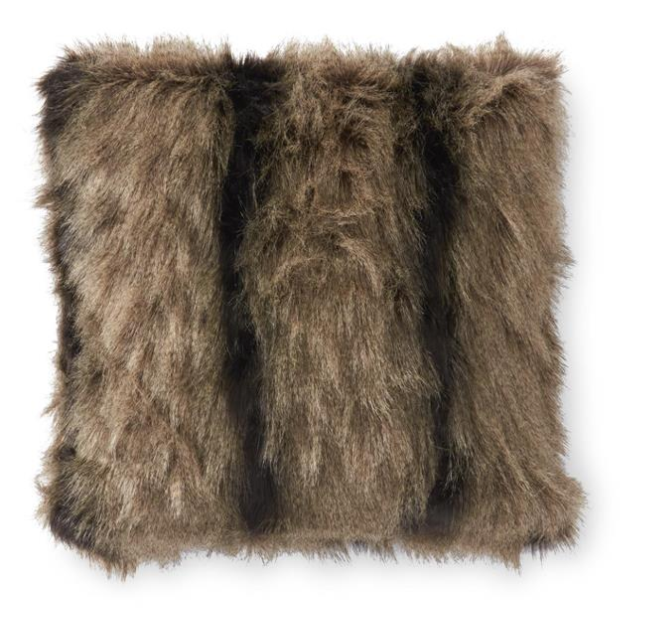 18" Sq Brown & Black Fur Pillow