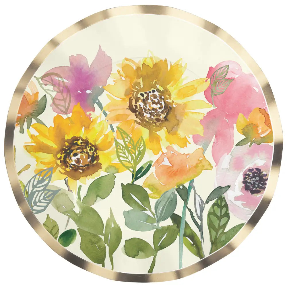 Dinner Plate Sunflower Foil/8pk