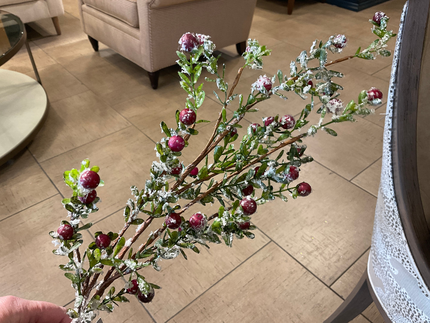 Red Glitter Berry Stem