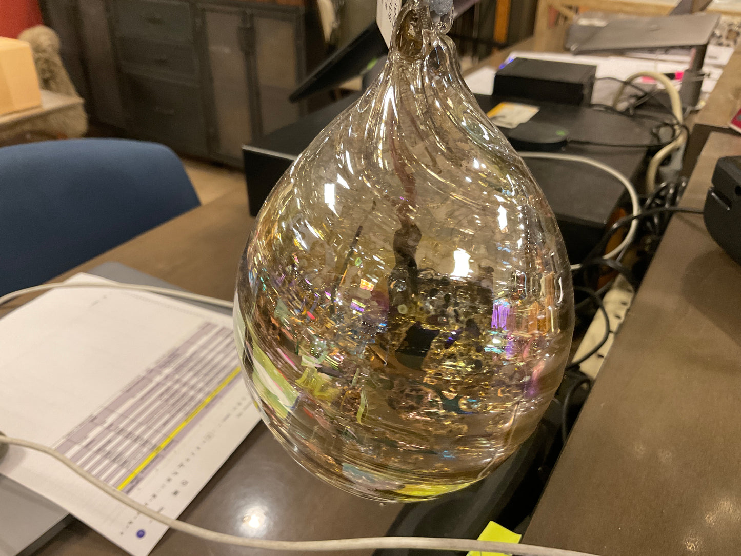 Iridescent Teardrop Ornament
