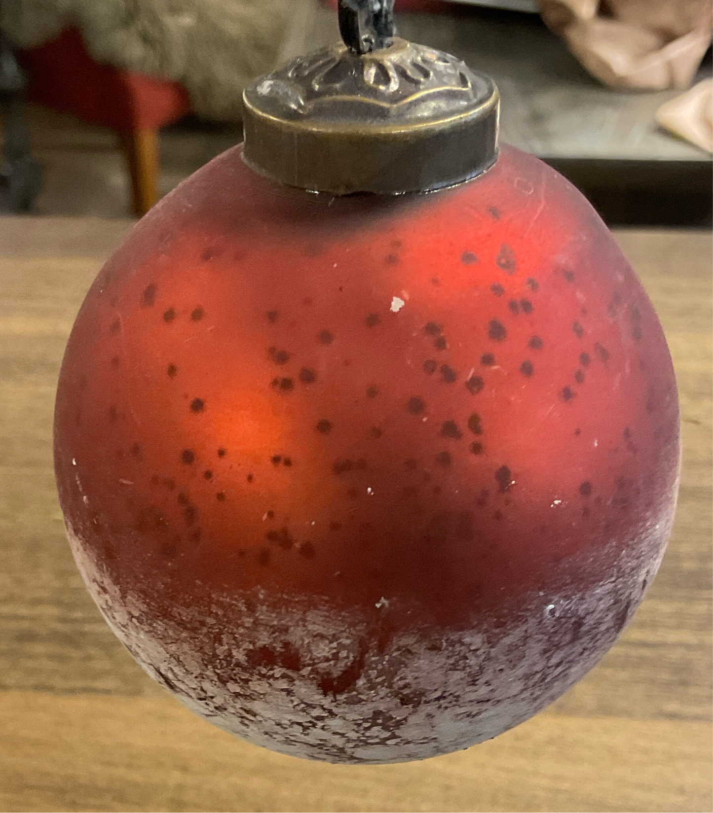 Red/White Ombré Ornament 5”