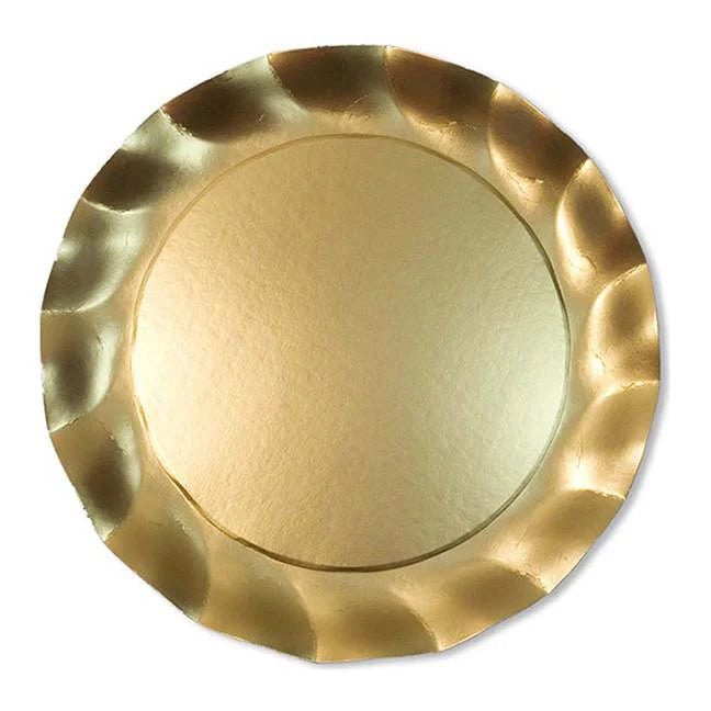Wavy Charger Plate Satin Gold- 8 pk