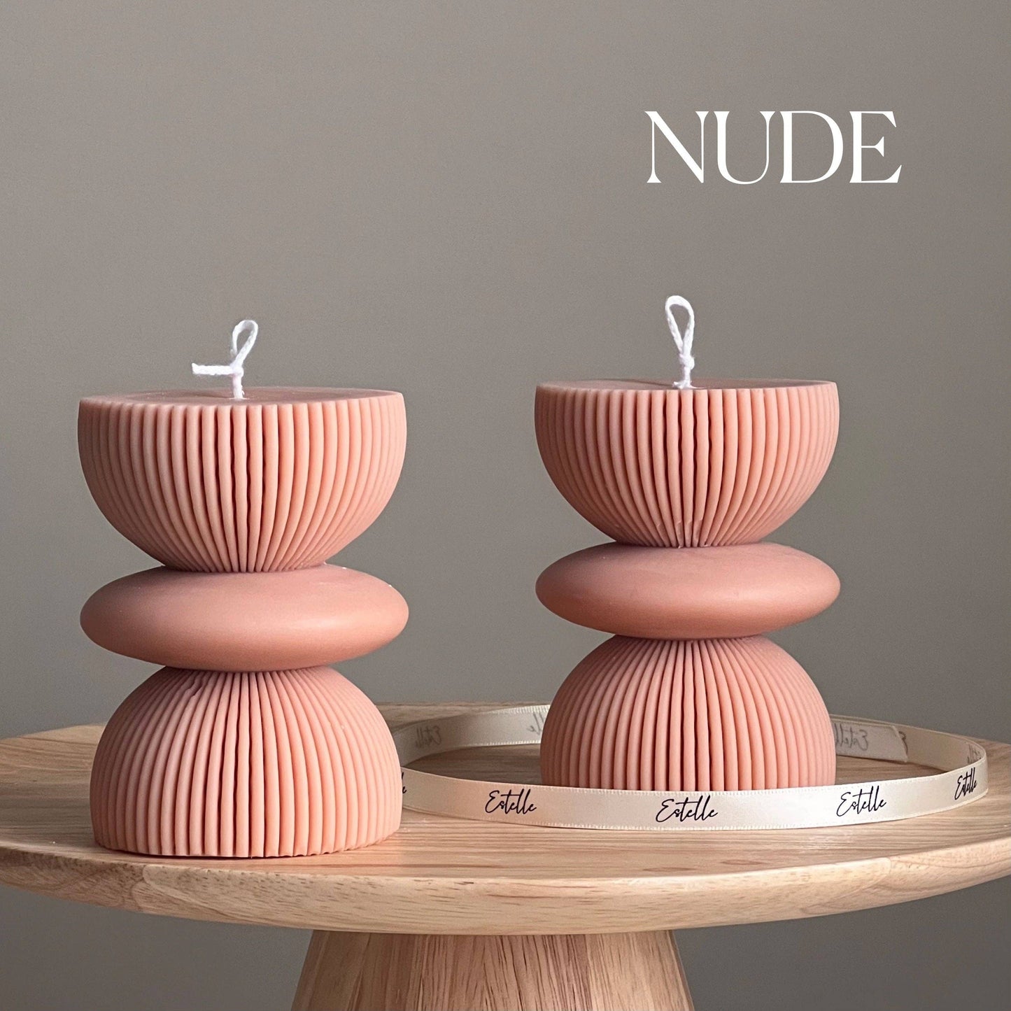 Geometric Soy Pillar Candle: Sculptural Home Decor: Mellow / Unscented
