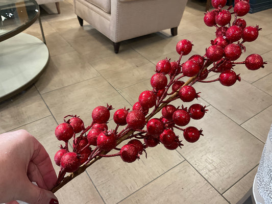 Red Glitter Fruit Stem