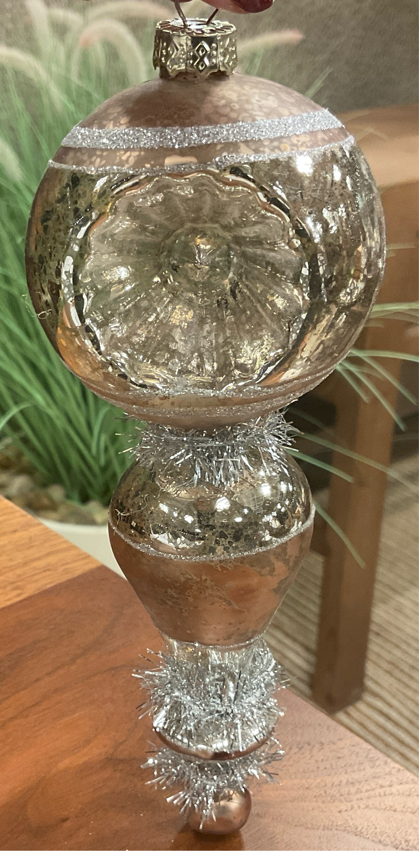 Gold/Silver Mercury Glass Ornament Bulb
