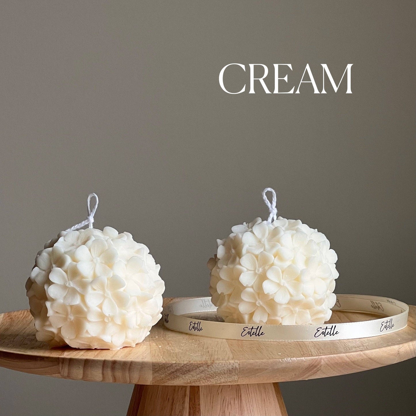 Handmade Hydrangea Soy Wax Candle | Floral Home Decor: Nude / Unscented