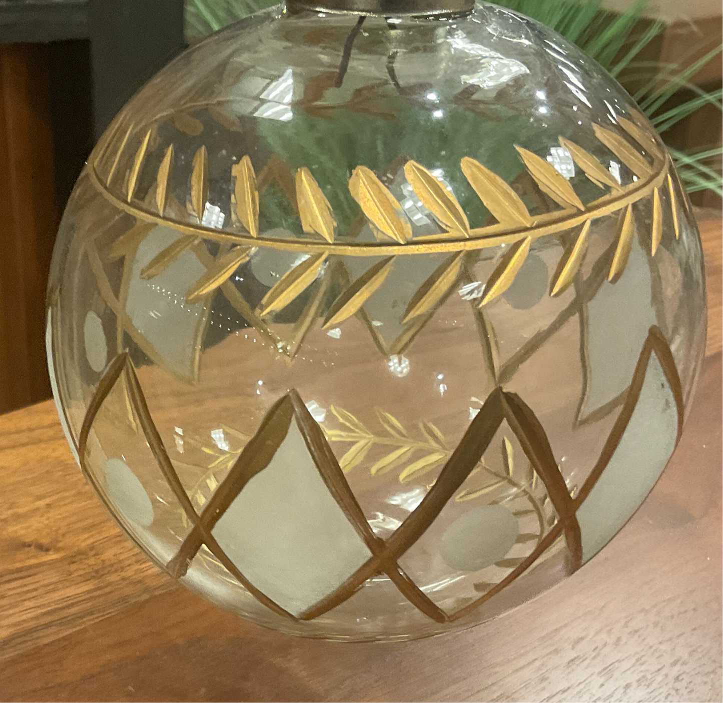Gold & Leaf Large Glass Ornament
