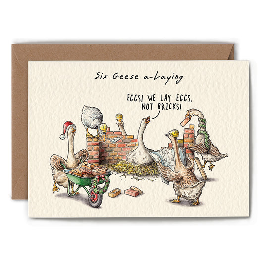 Six Geese A-Laying Card