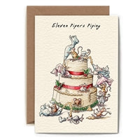 Eleven Pipers Piping Card