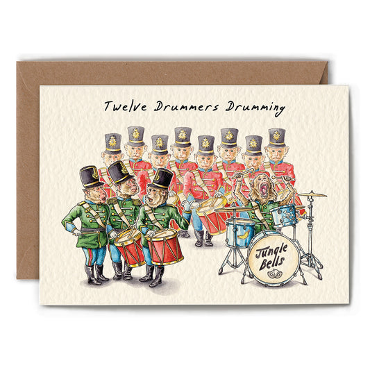 Twelve Drummers Drumming Card