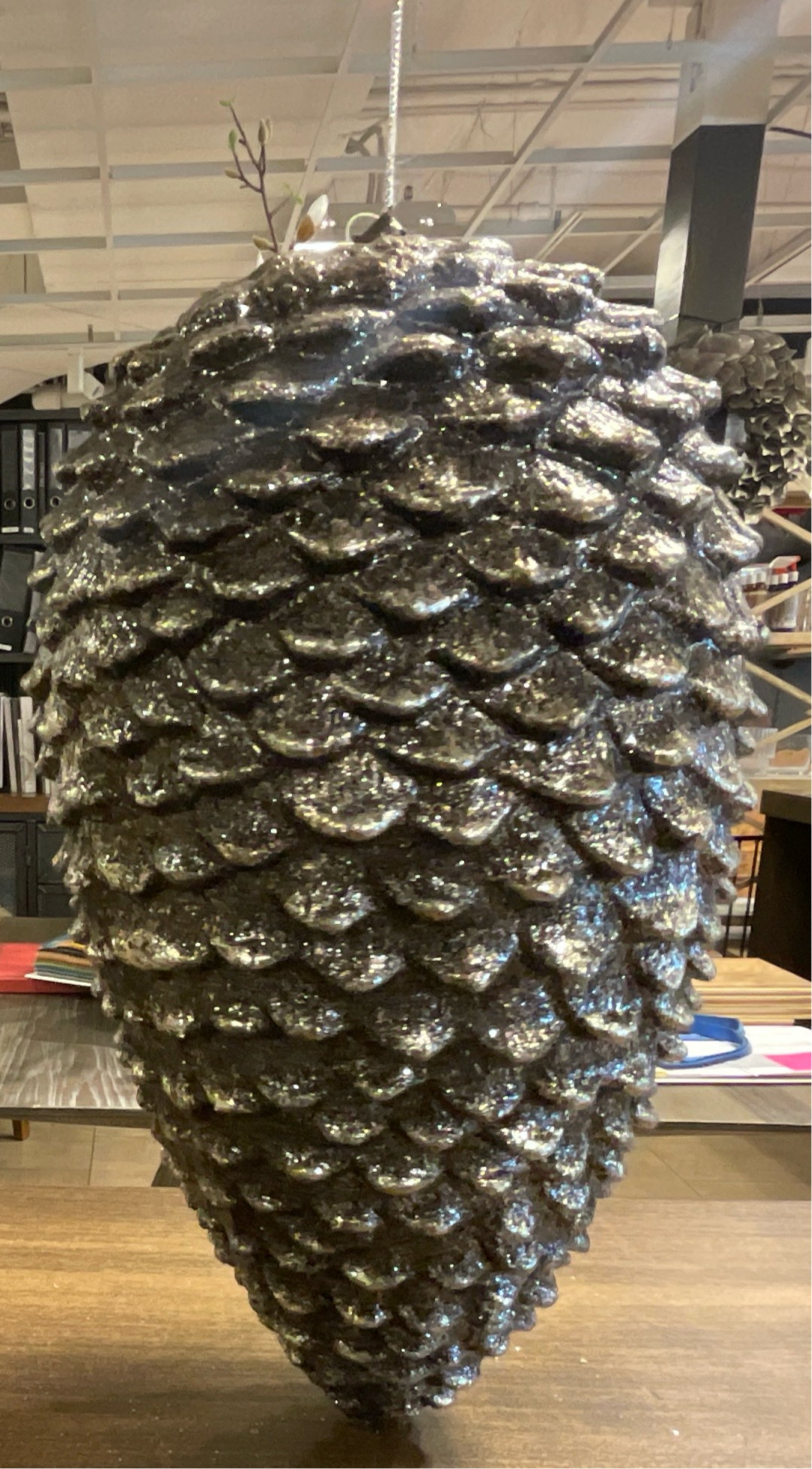 Pinecone Glitter Ornament Large