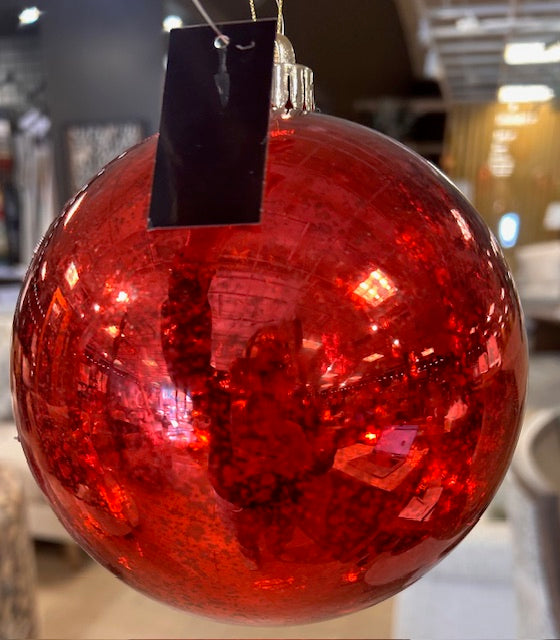 Red Mercury Glass Look Shatterproof Orn. Sm