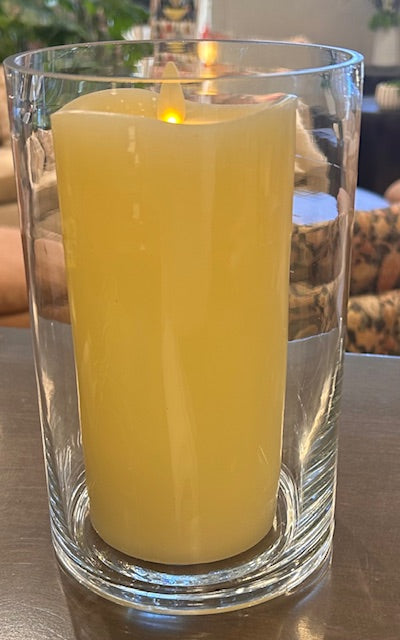 7.5" Unscented Flameless Candle with Glass