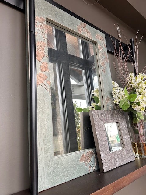 24 x 35  Gingko  Mirror Bronze Patina Finish