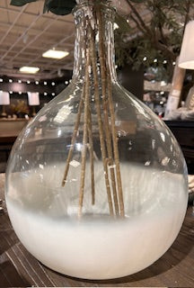 15"  Clear Glass Vase with Frosted Bottom