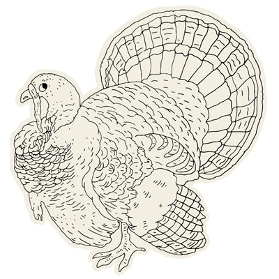 Die Cut Coloring Turkey Placemat- 12 Sheets