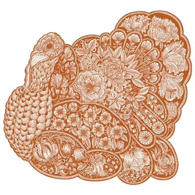Die-cut Harvest Turkey Placemat- 12pk
