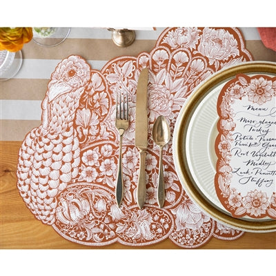 Die-cut Harvest Turkey Placemat- 12pk