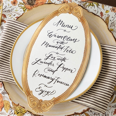 Antique Gold Frame Table Card- 12pk
