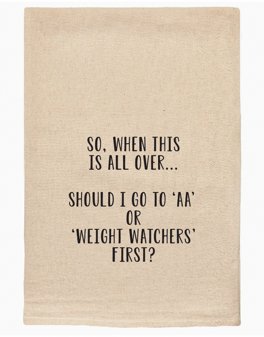 Weight Watchers or AA Tea Towel