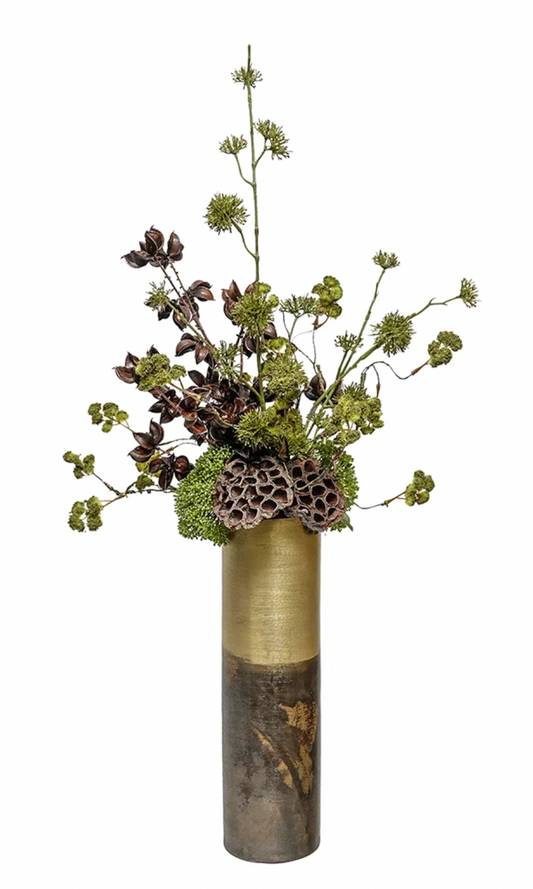 Brass/Bronze Vase with Forest Twigs