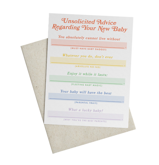 Unsolicited Baby Advice Cards