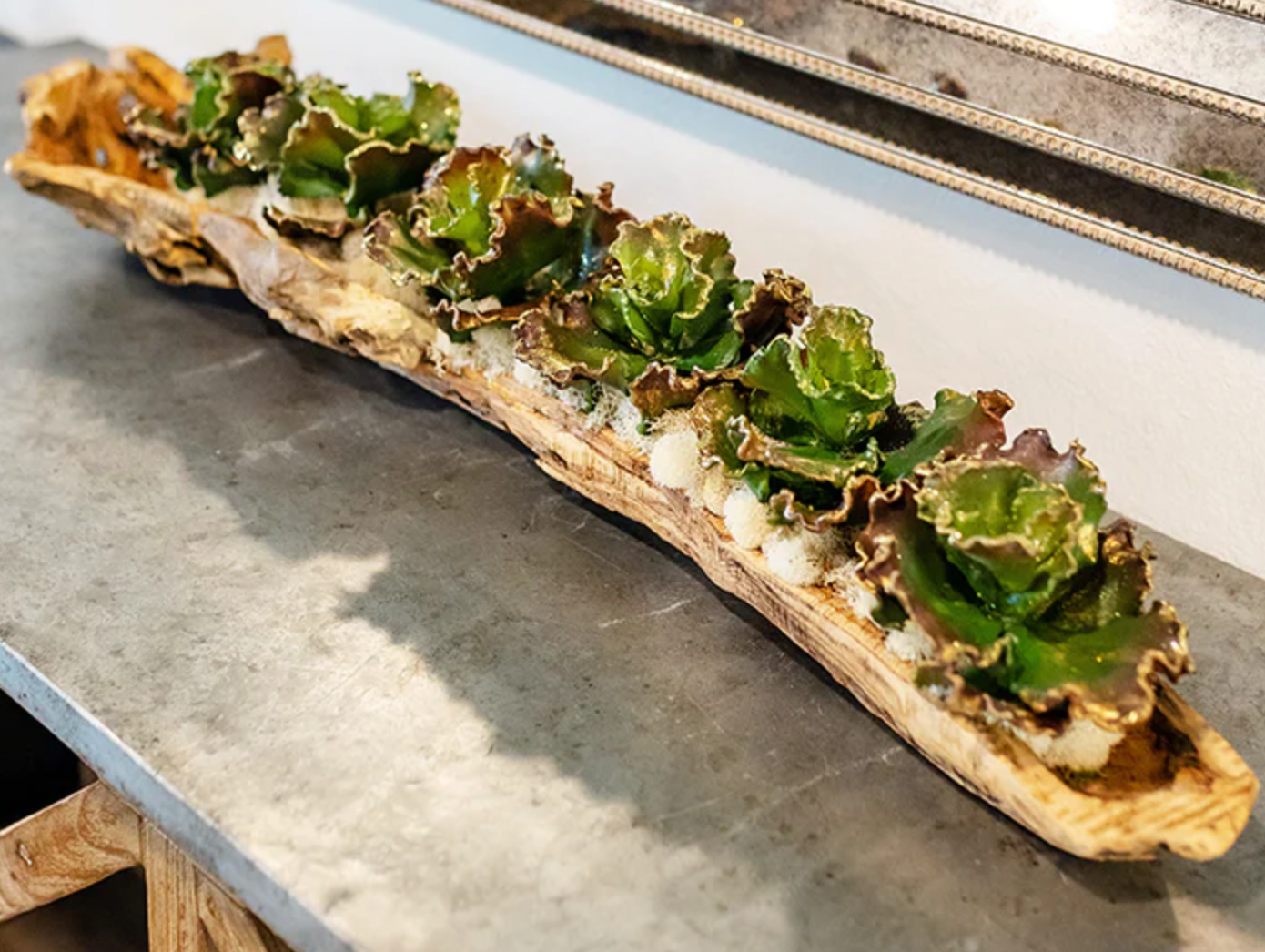 Gilded Gold Succulent Log