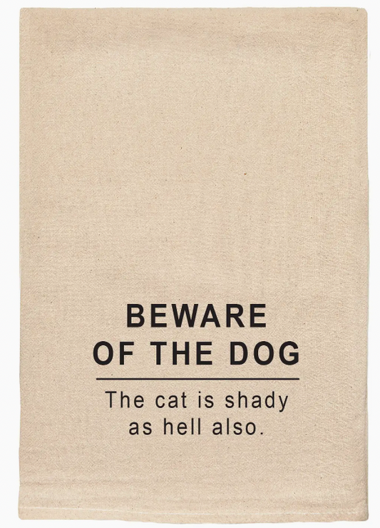 Beware of Dog Tea Towel