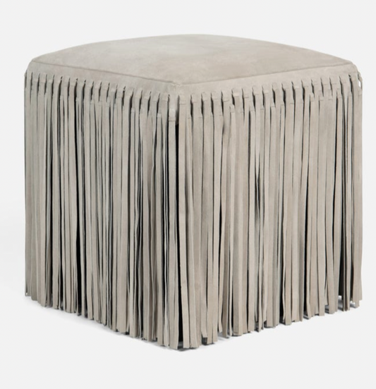 Suede Fringe Stool