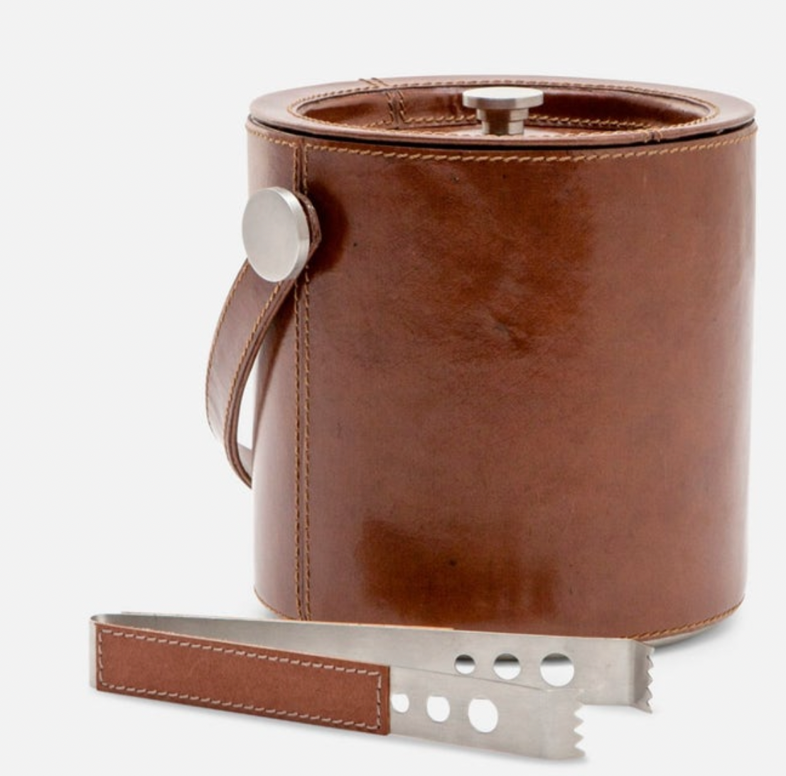 Tobacco Leather Ice Bucket