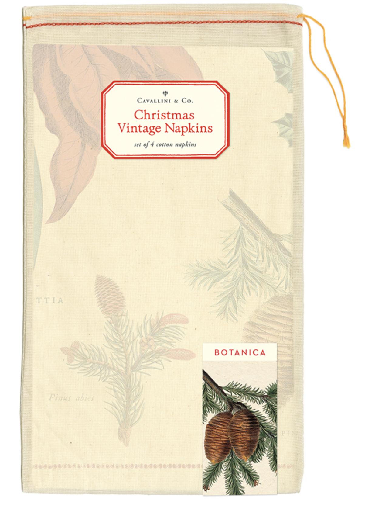 Christmas Botanical Napkins S/4