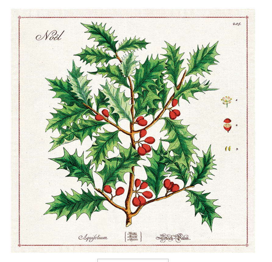 Christmas Holly Napkins S/4